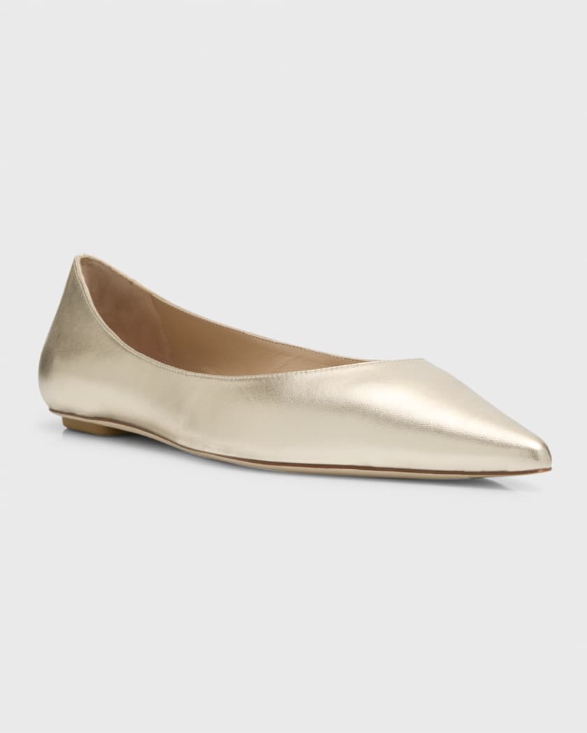 Stuart weitzman gold flats sale