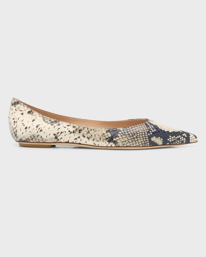 Emilia Snake Embossed Ballerina Flats