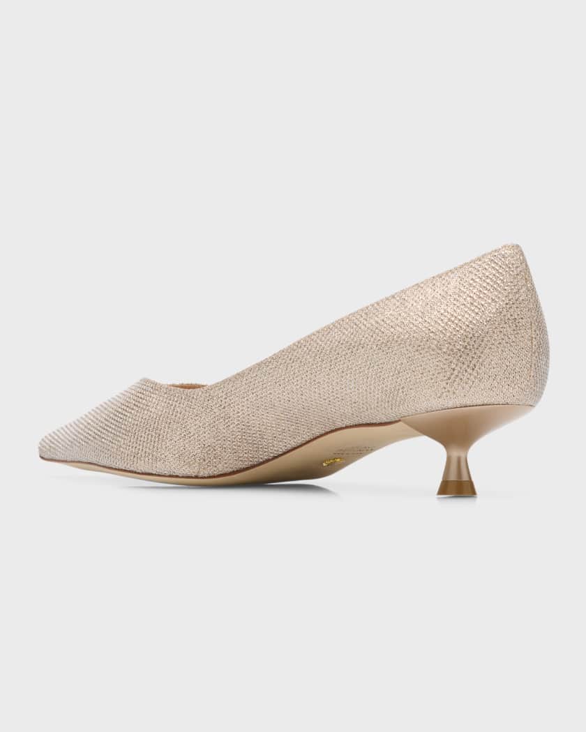 Metallic pumps shop low heel