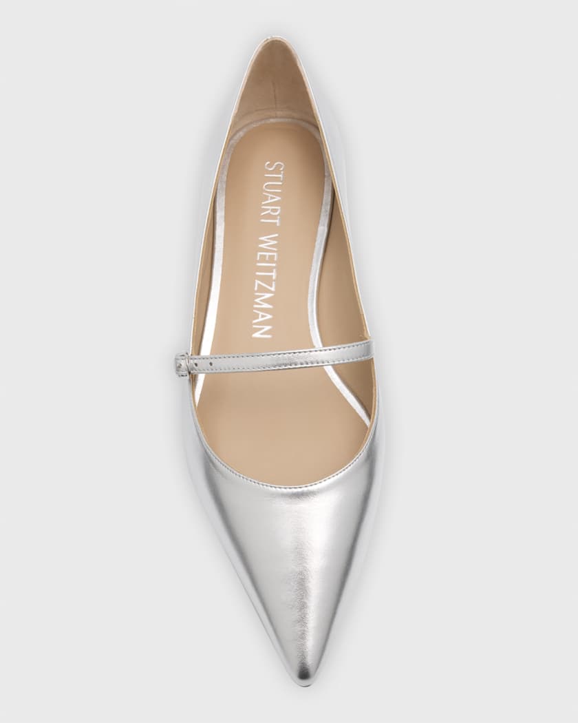 Stuart weitzman silver flats online