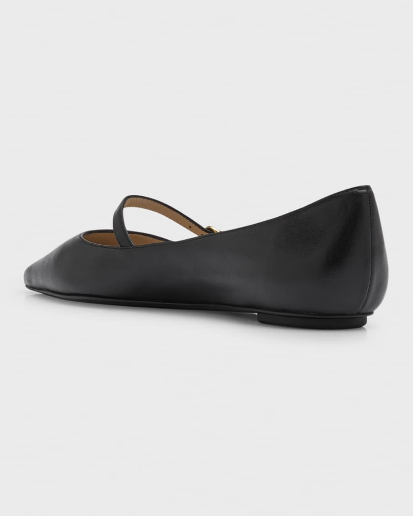 Emilia Leather Mary Jane Ballerina Flats