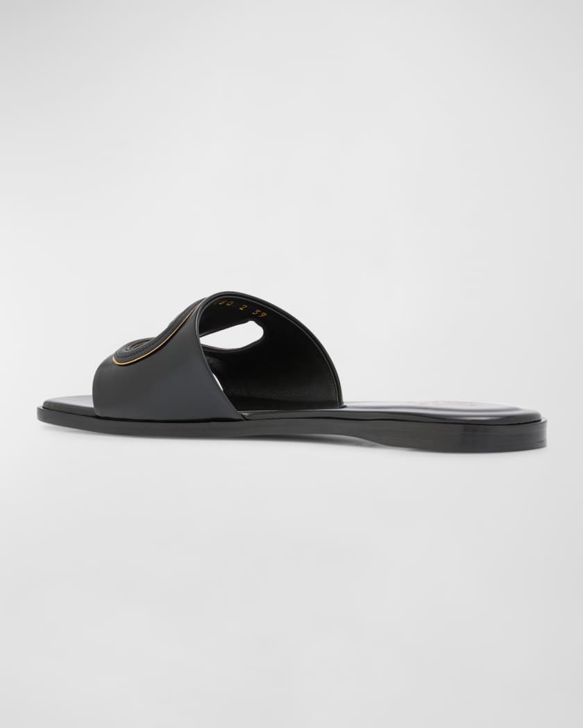 Vlogo flat leather slide sandals sales