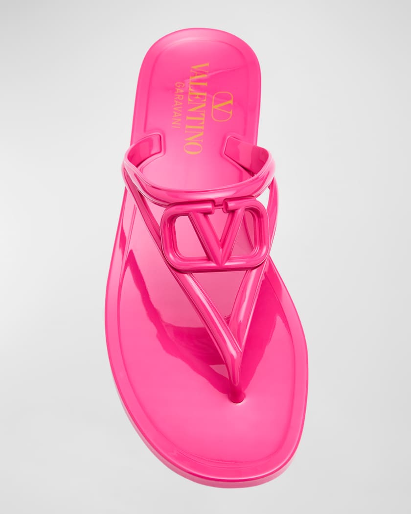 Valentino Garavani VLogo Thong Pool Sandals Neiman Marcus