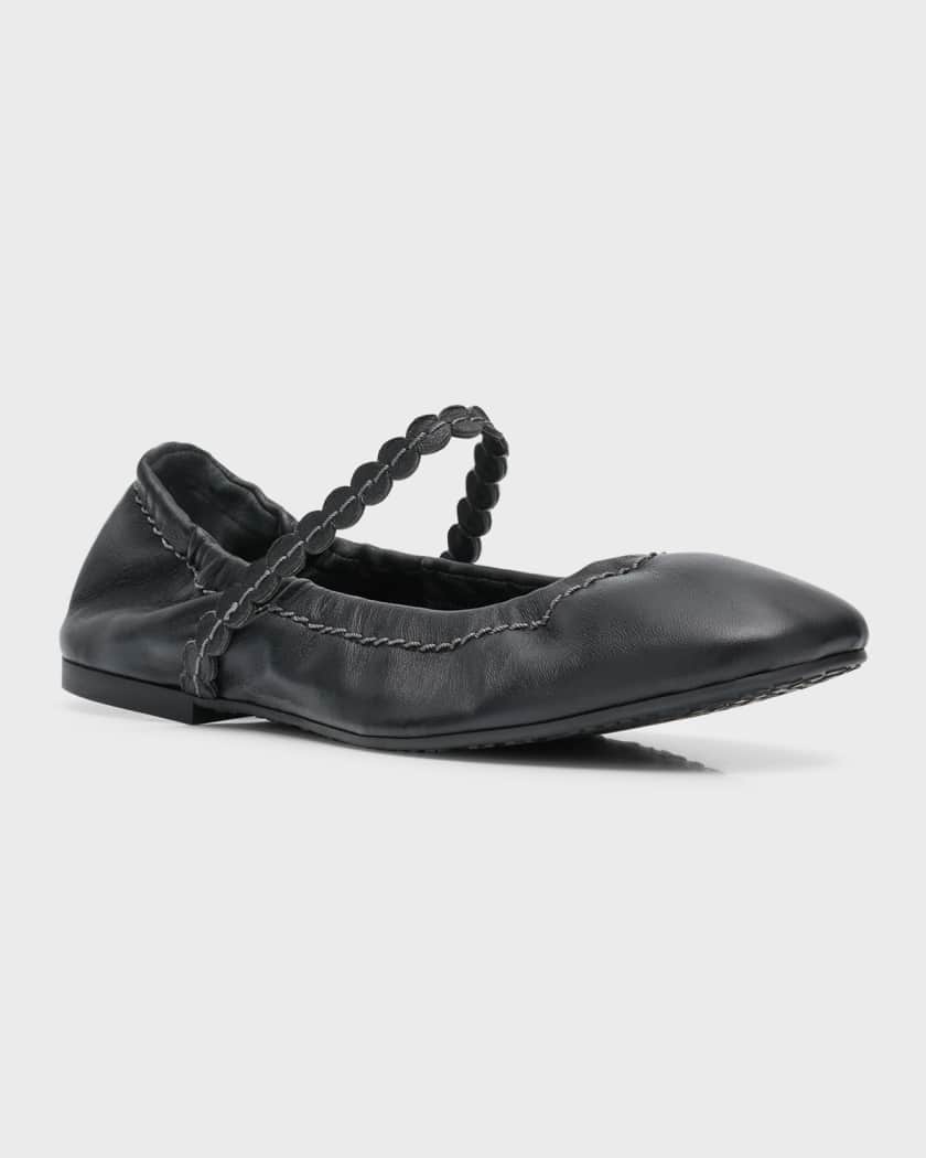 Kaddy Lambskin Mary Jane Ballerina Flats Neiman Marcus