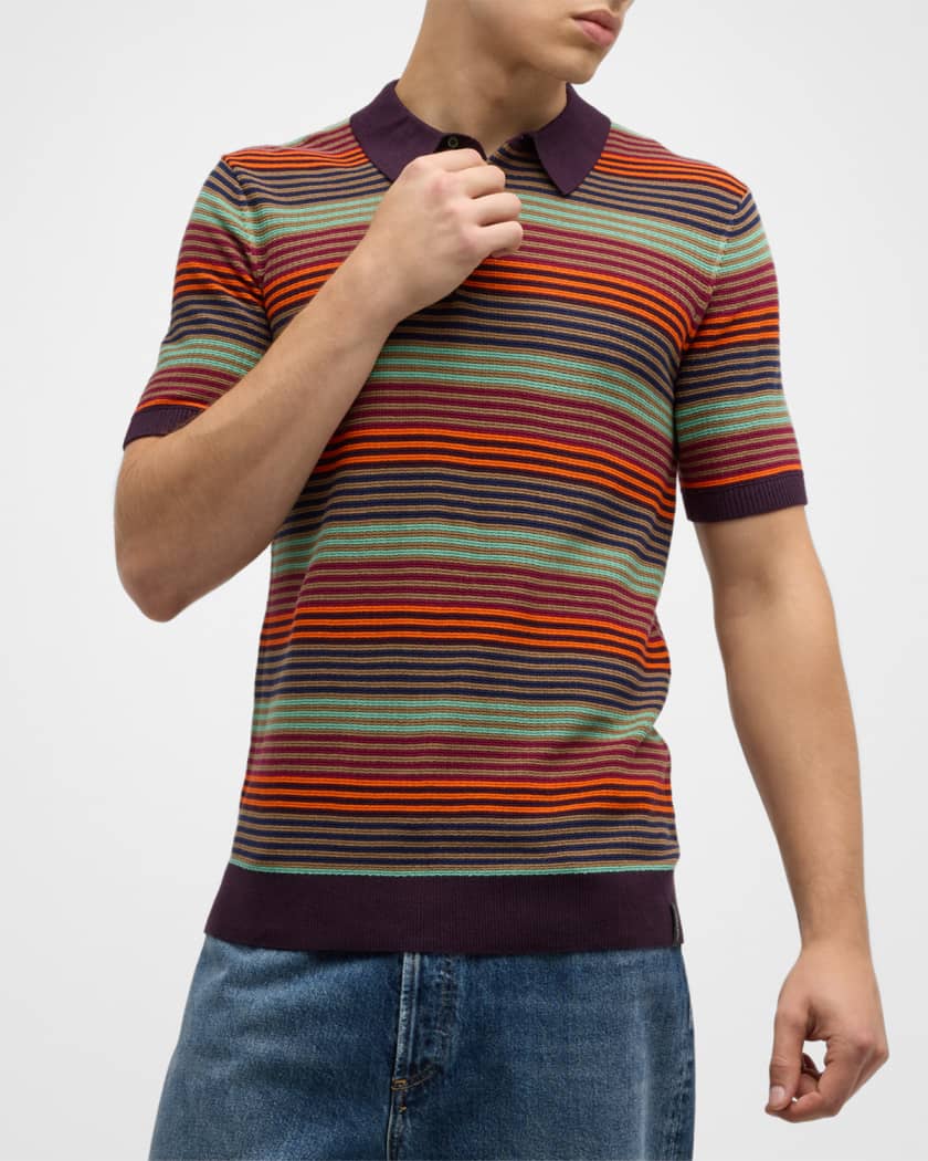 Rainbow Stripe cotton polo shirt