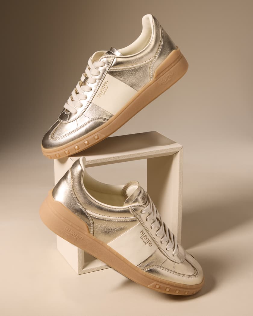 Valentino Garavani Upvillage Metallic Low Top Sneakers Neiman Marcus