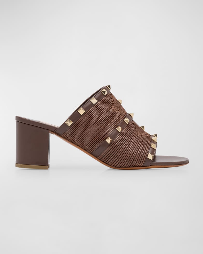 Valentino Garavani Rockstud leather sandals - Brown