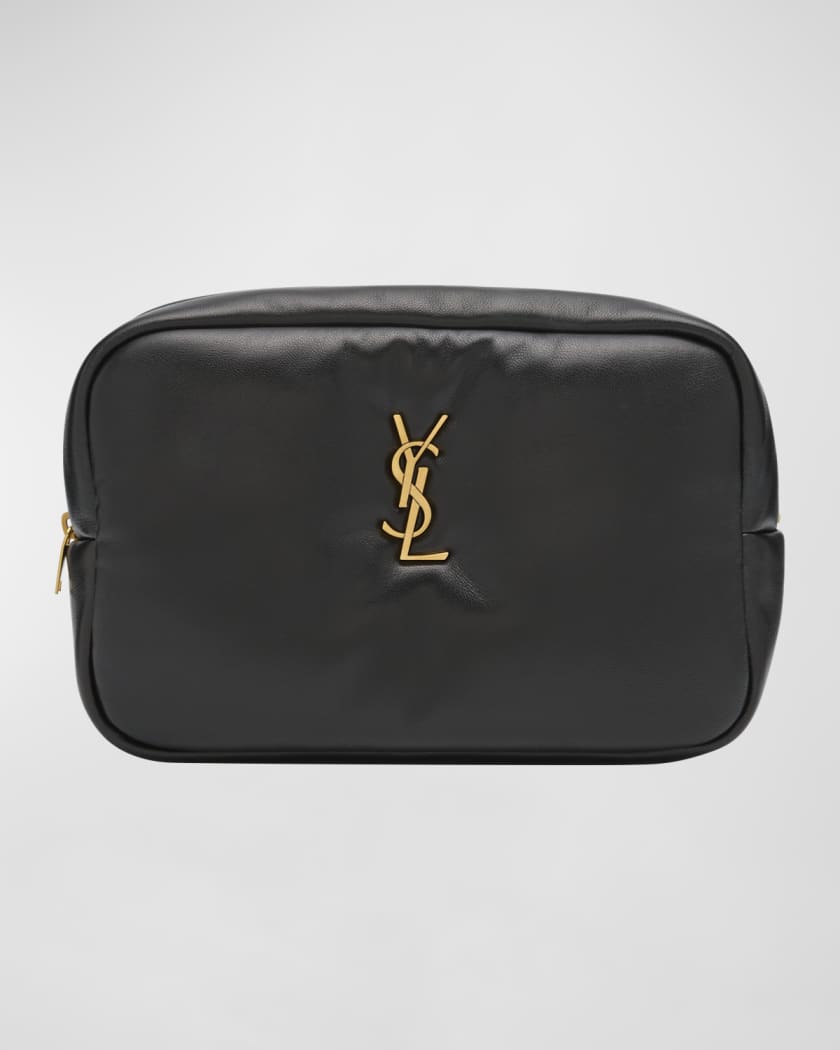 Cassandre Medium YSL Cosmetic Pouch in Smooth Padded Leather