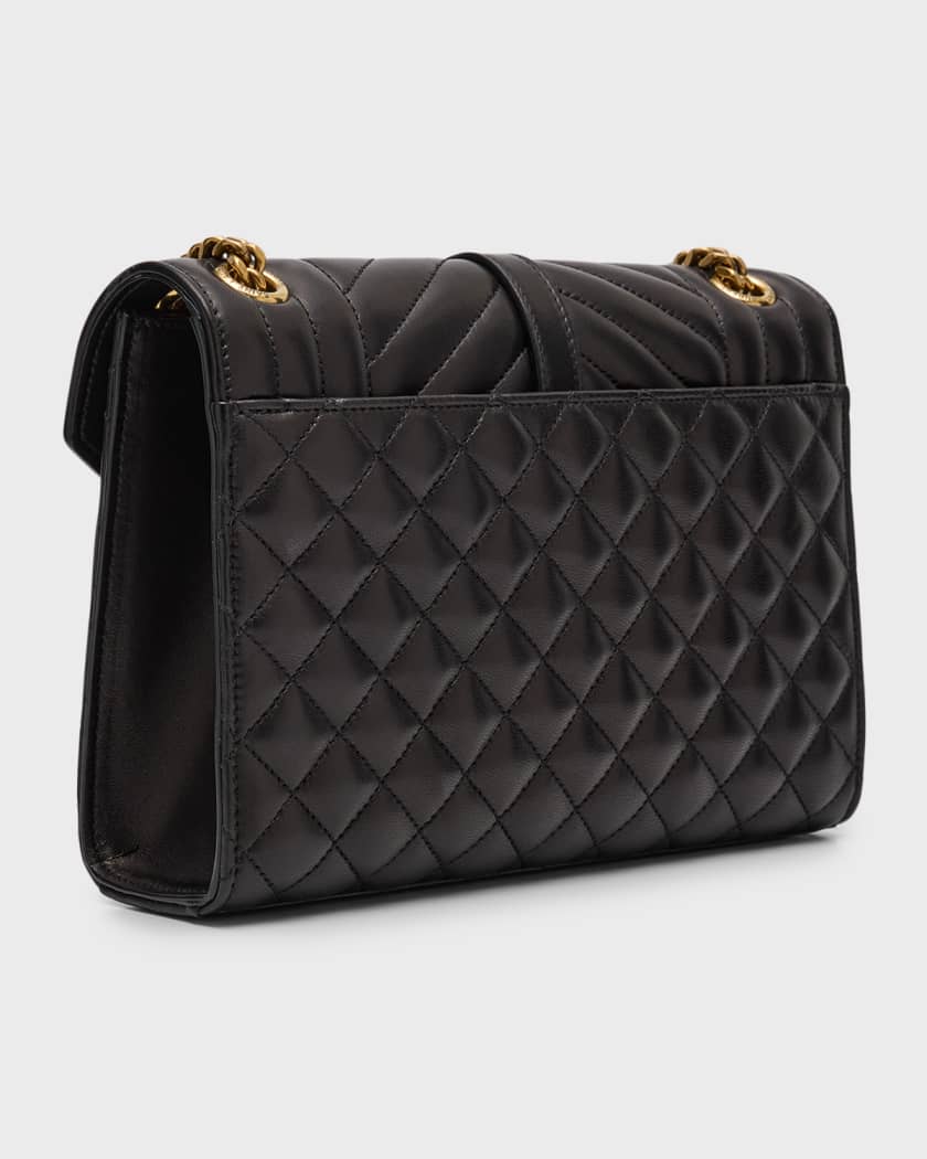 Saint Laurent Medium Cassandra Quilted Leather Envelope Bag in Crema Soft