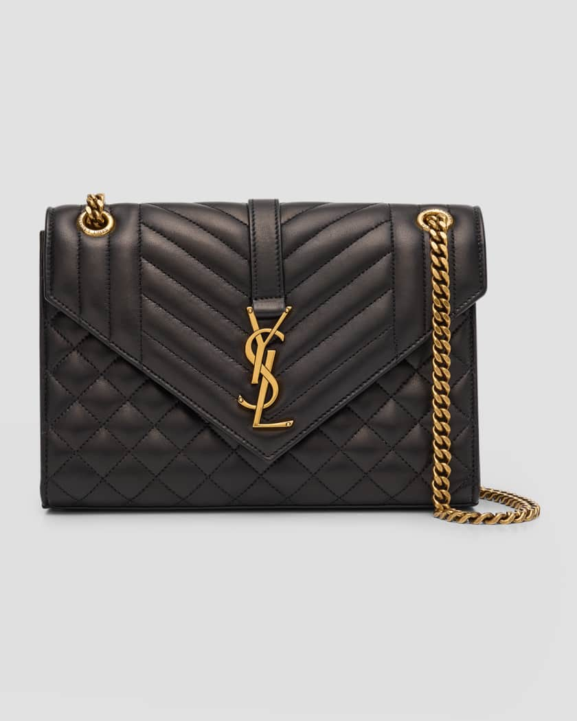 Saint Laurent Monogram Envelope Bag - Black