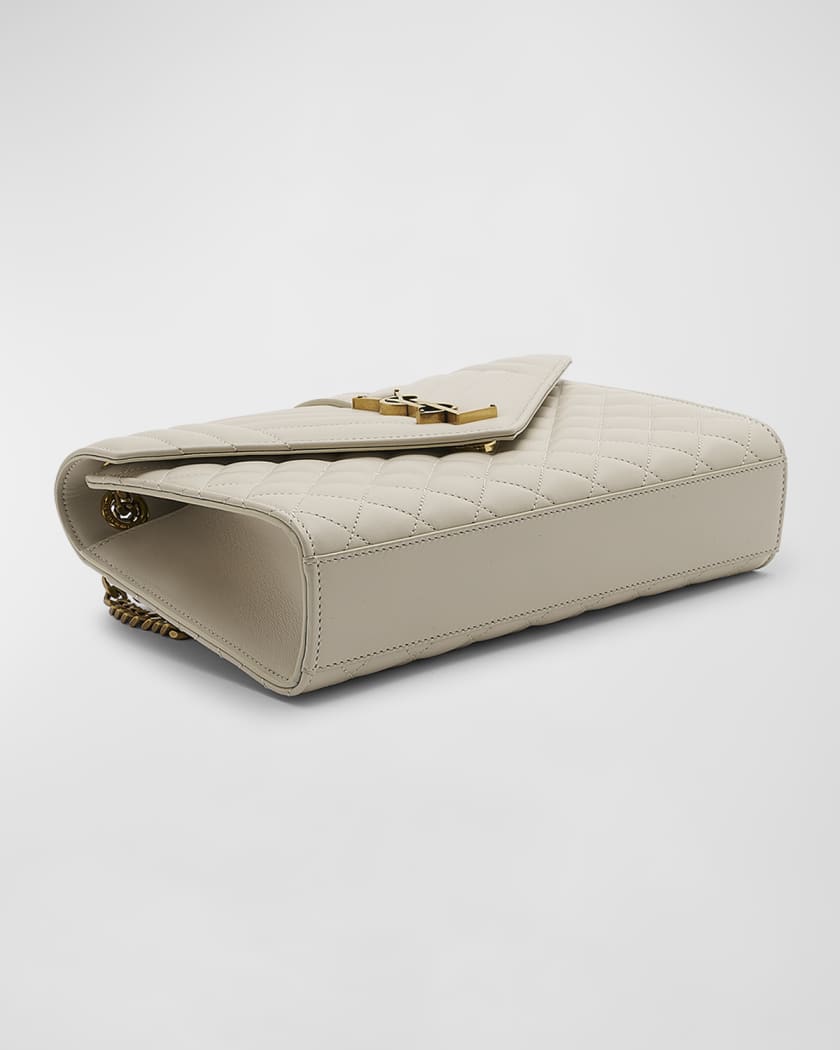 Envelope Triquilt Medium YSL Shoulder Bag in Smooth Quilted Leather