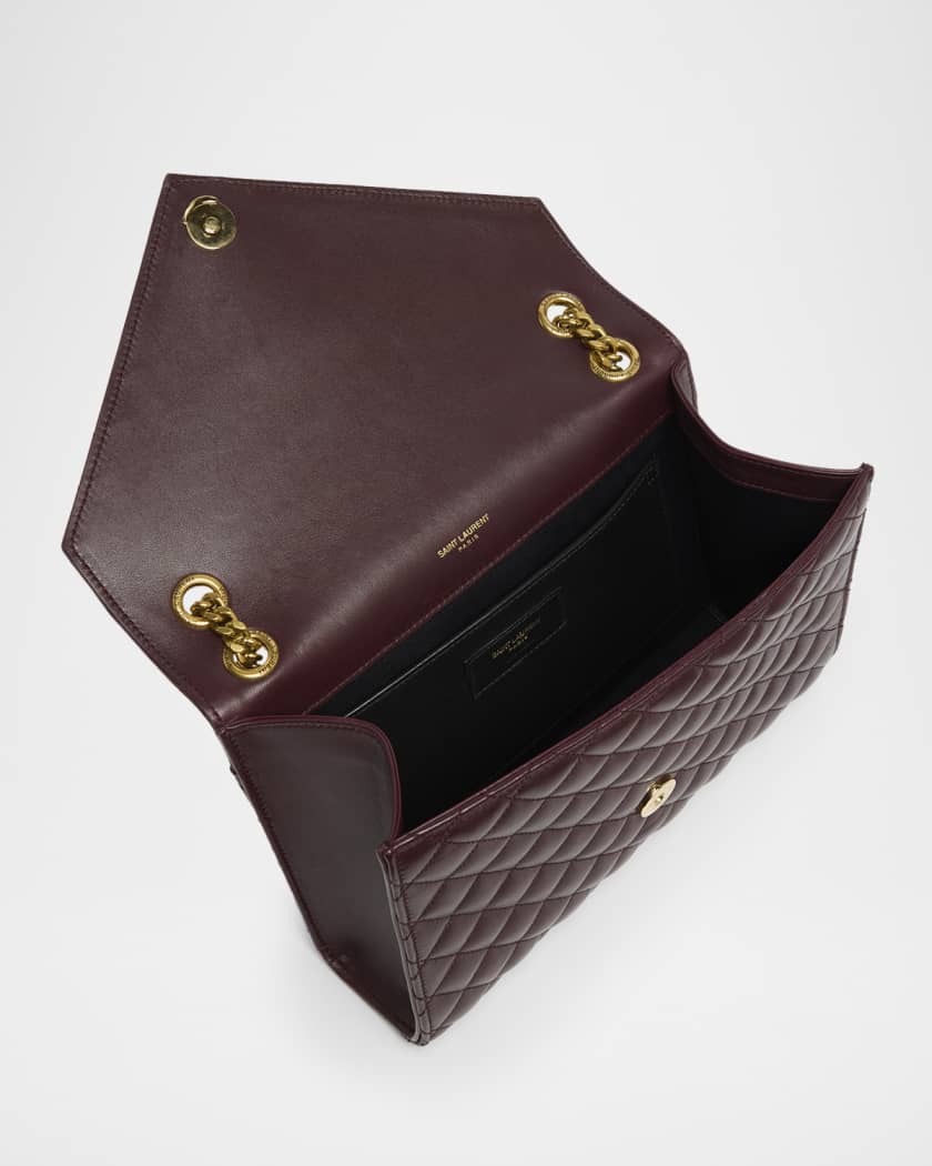 Envelope Triquilt Medium YSL Shoulder Bag in Smooth Quilted Leather