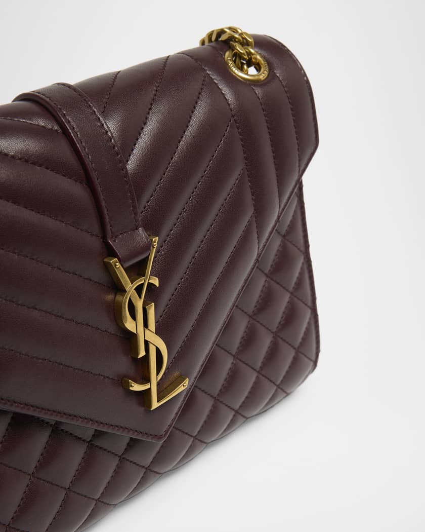Envelope Triquilt Medium YSL Shoulder Bag in Smooth Quilted Leather