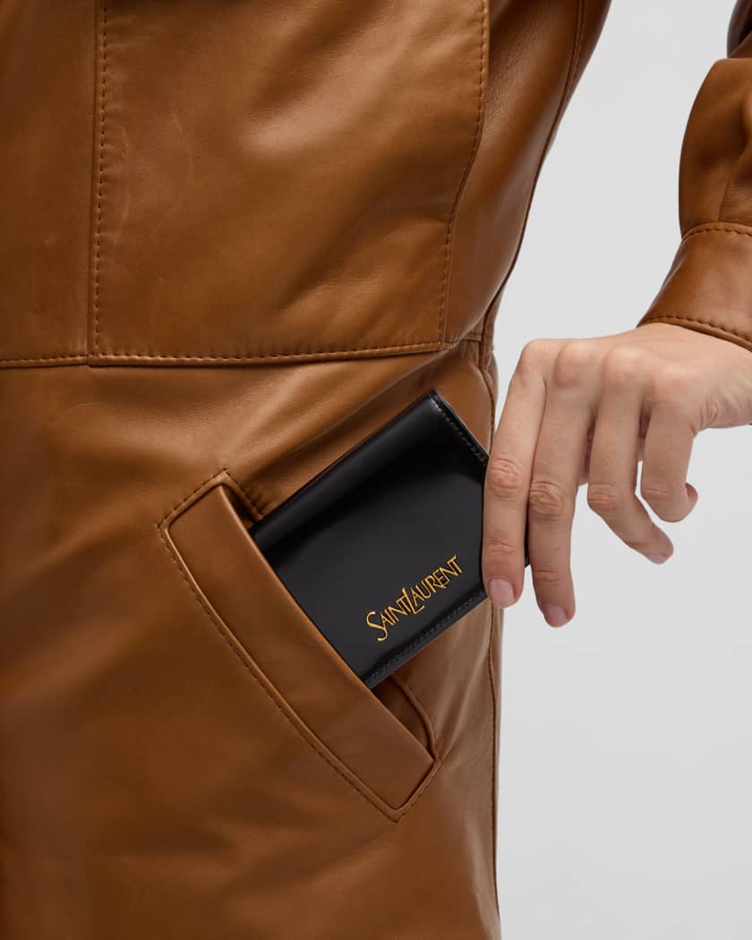 Flap Card Case in Smooth Leather