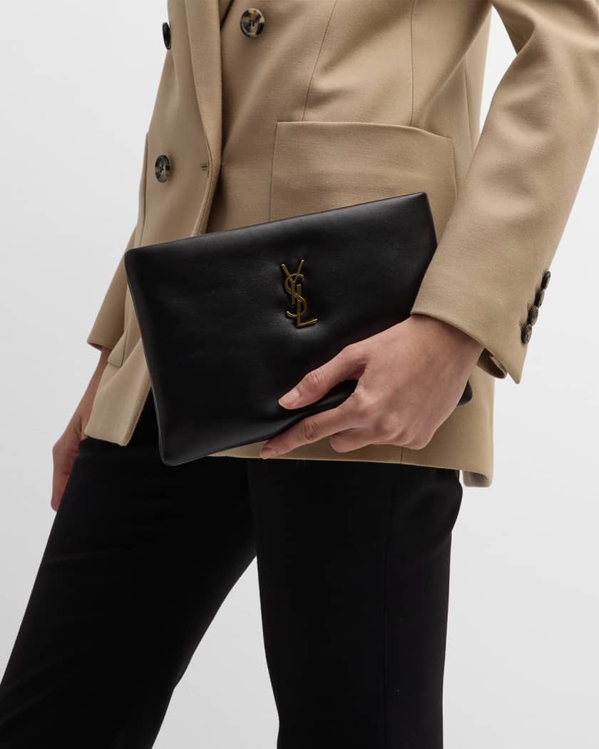 Calypso Small YSL Clutch Bag in Smooth Padded Leather