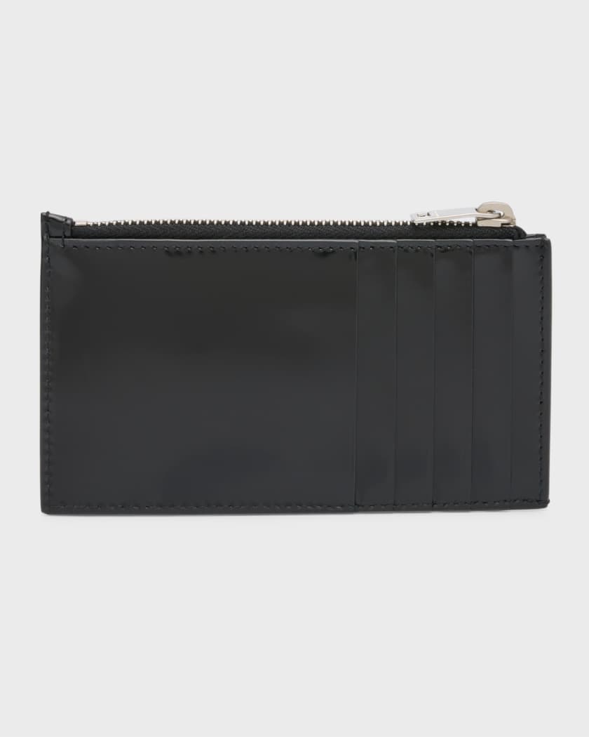 Saint Laurent Men's Fragments Leather Zip Card Case - Bergdorf Goodman