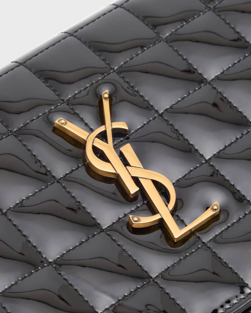 Saint Laurent YSL Classic Patent Quilted Wallet on Chain