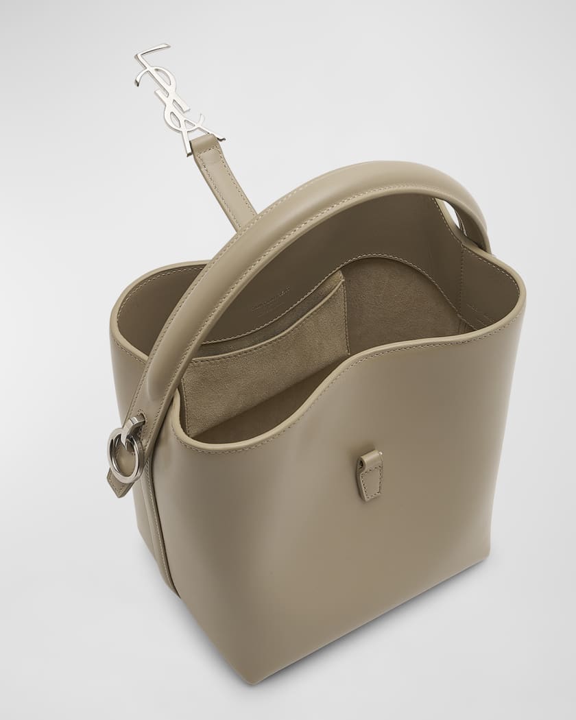 Celine Small Leather Bucket Bag in Brown