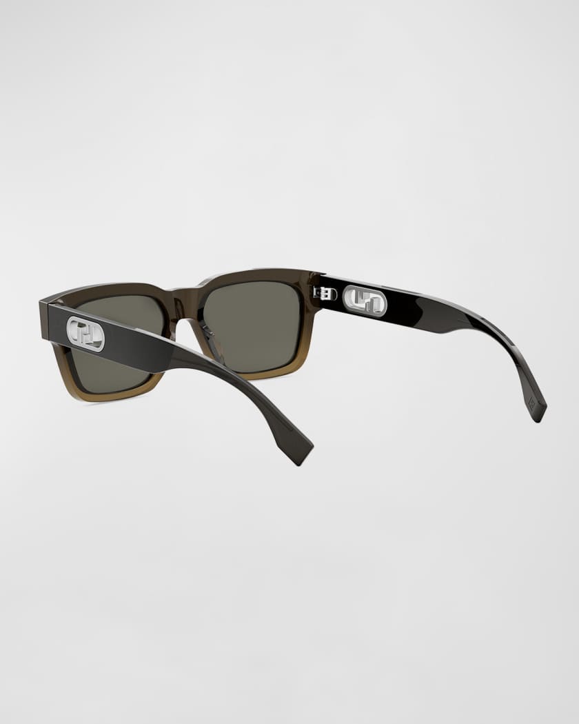Fendi Men's O'Lock Nylon Rectangle Sunglasses