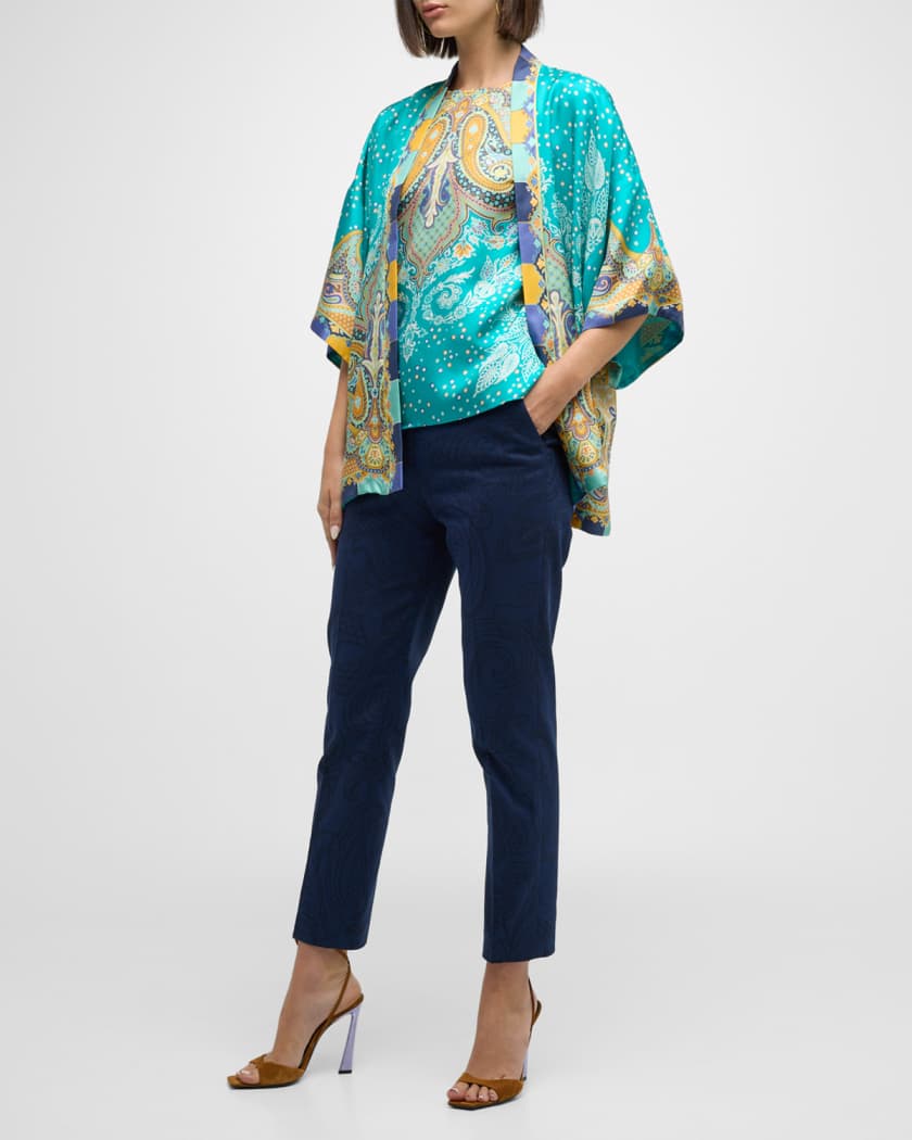 ETRO jacquard paisley-print cardigan - Blue