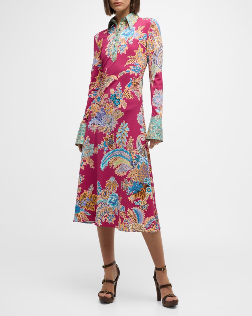 Paisley Floral Cotton Midi Sundress