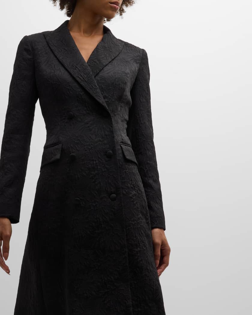 Double-Breasted Technical Jacquard Coat - Ready to Wear