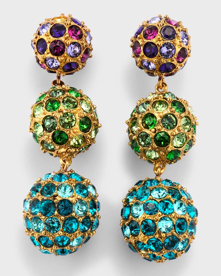 Three ball clearance drop earrings