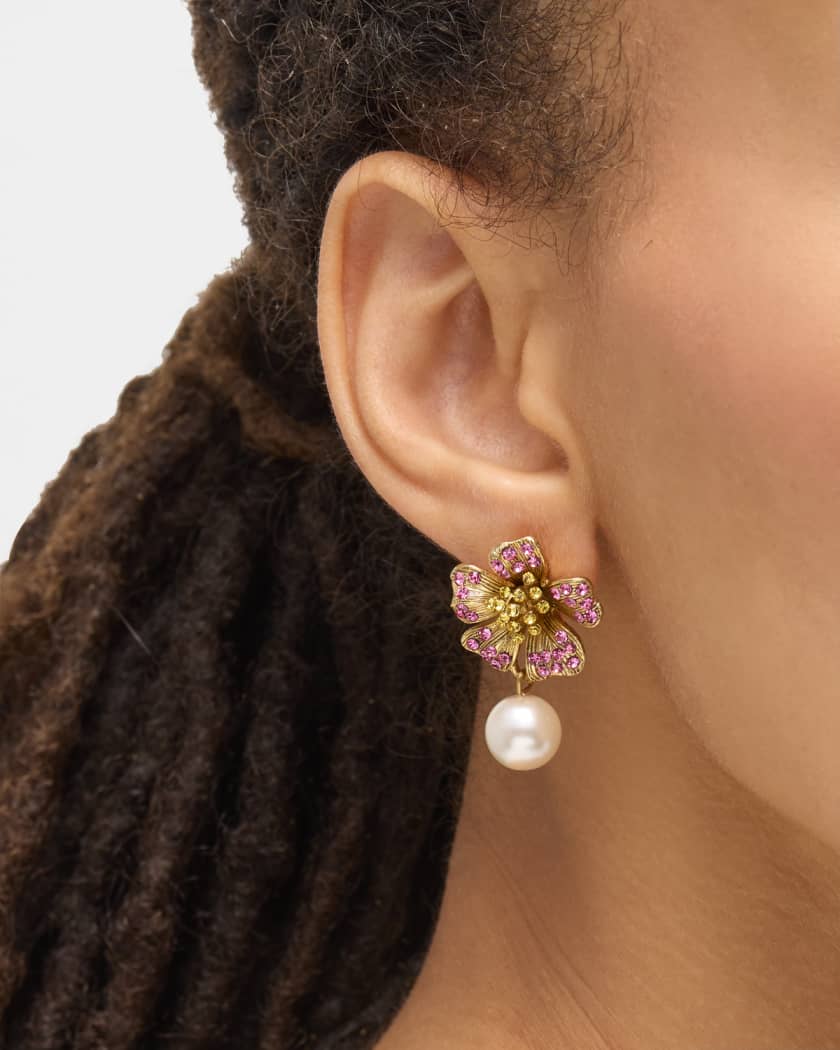 Oscar de la renta pearl drop earrings on sale