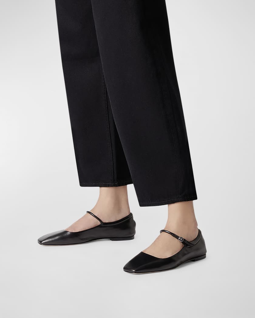 Uma Leather Mary Jane Ballerina Flats