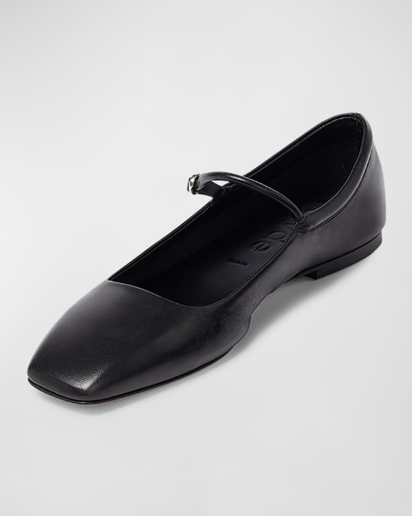 Uma Leather Mary Jane Ballerina Flats