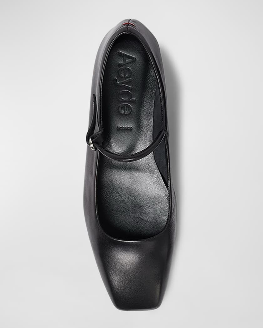 Uma Leather Mary Jane Ballerina Flats