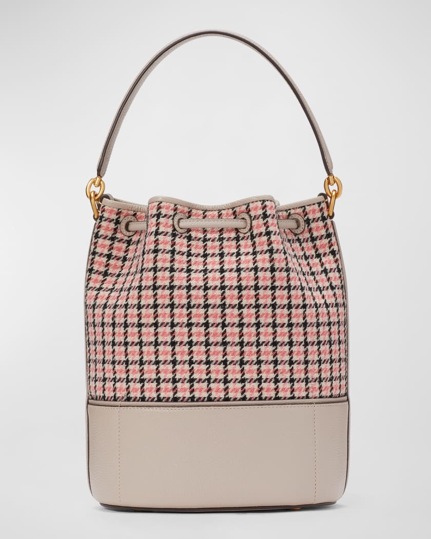 Kate Spade Medium Gramercy houndstooth-pattern Bucket Bag - Pink