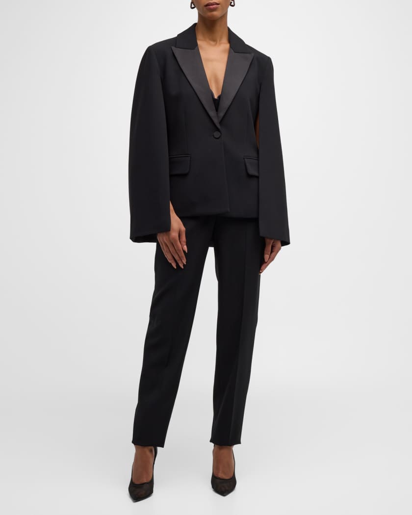 L'Agence Christina Satin Lapel Cape | Neiman Marcus