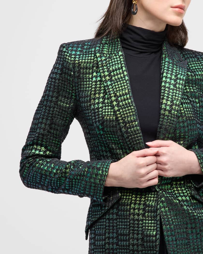 Chamberlain Single-Breasted Houndstooth-Print Blazer