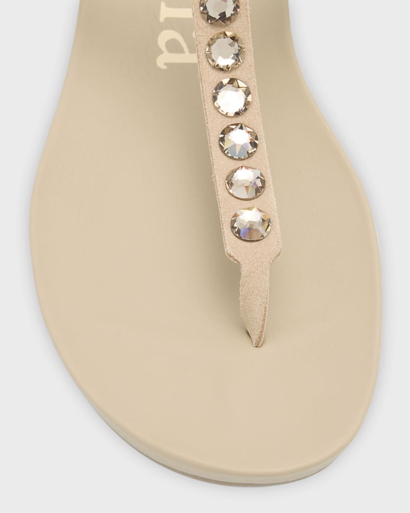 Pedro Garcia Judith Crystal Thong Slingback Sandals Neiman Marcus