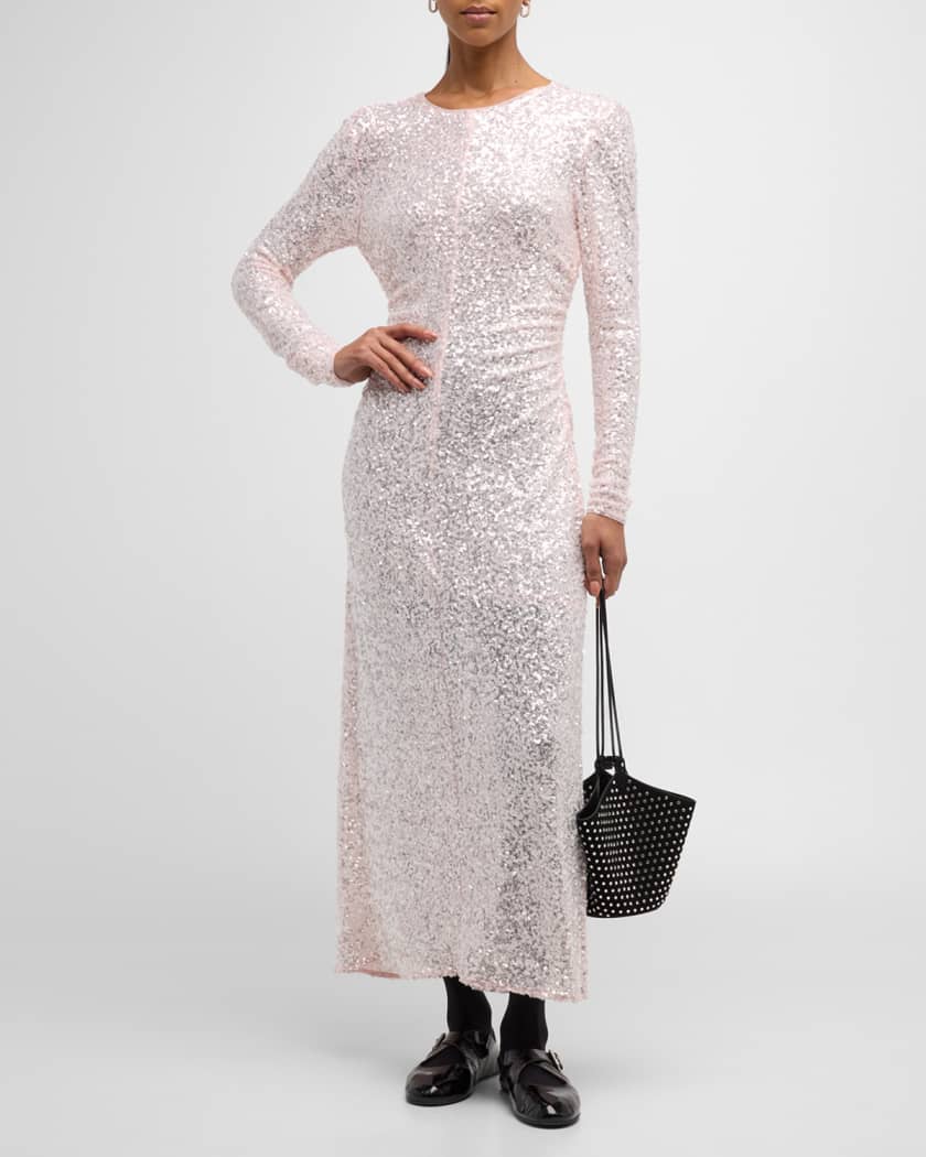Ganni long outlet sleeve dress