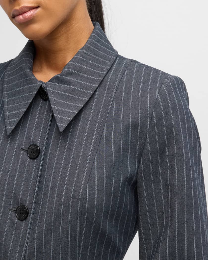 Pinstriped Single Breast Jacket