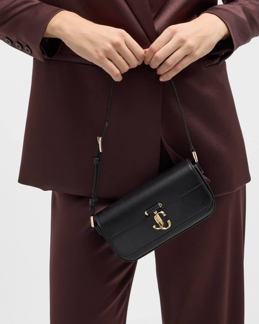 Jimmy Choo Avenue Mini Flap Leather Shoulder Bag