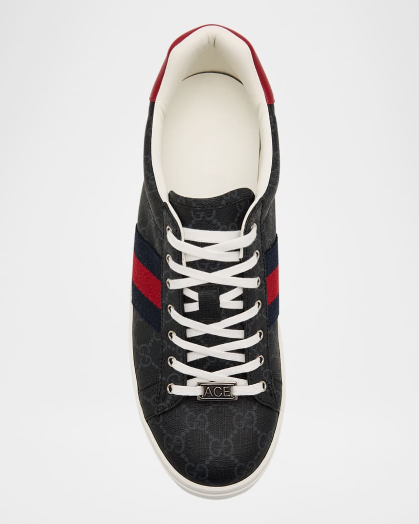 Men's Gucci Ace Low-Top Sneakers with Web