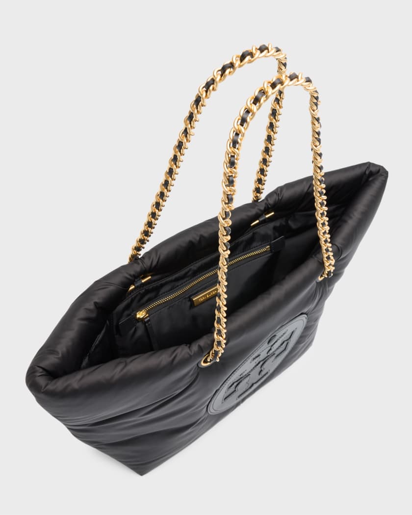 Tory Burch Ella Puffy Chain Tote in Black