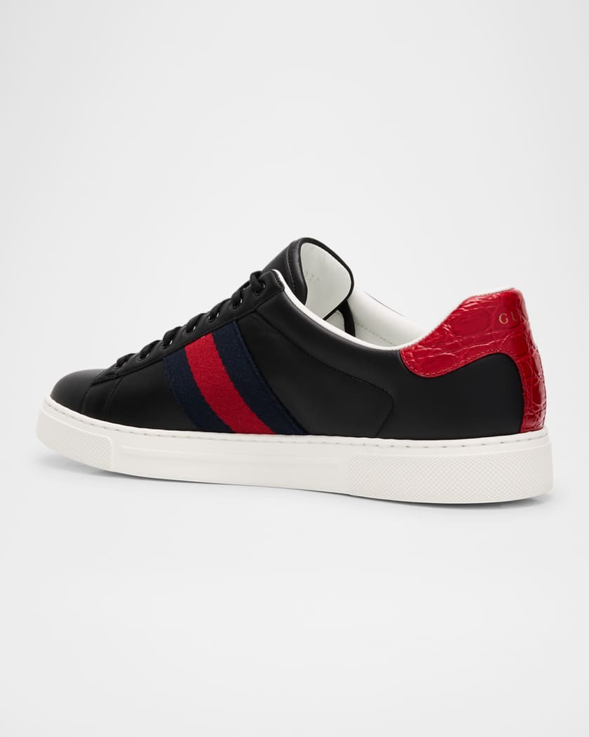 Men's Ace Leather Web Low-Top Sneakers