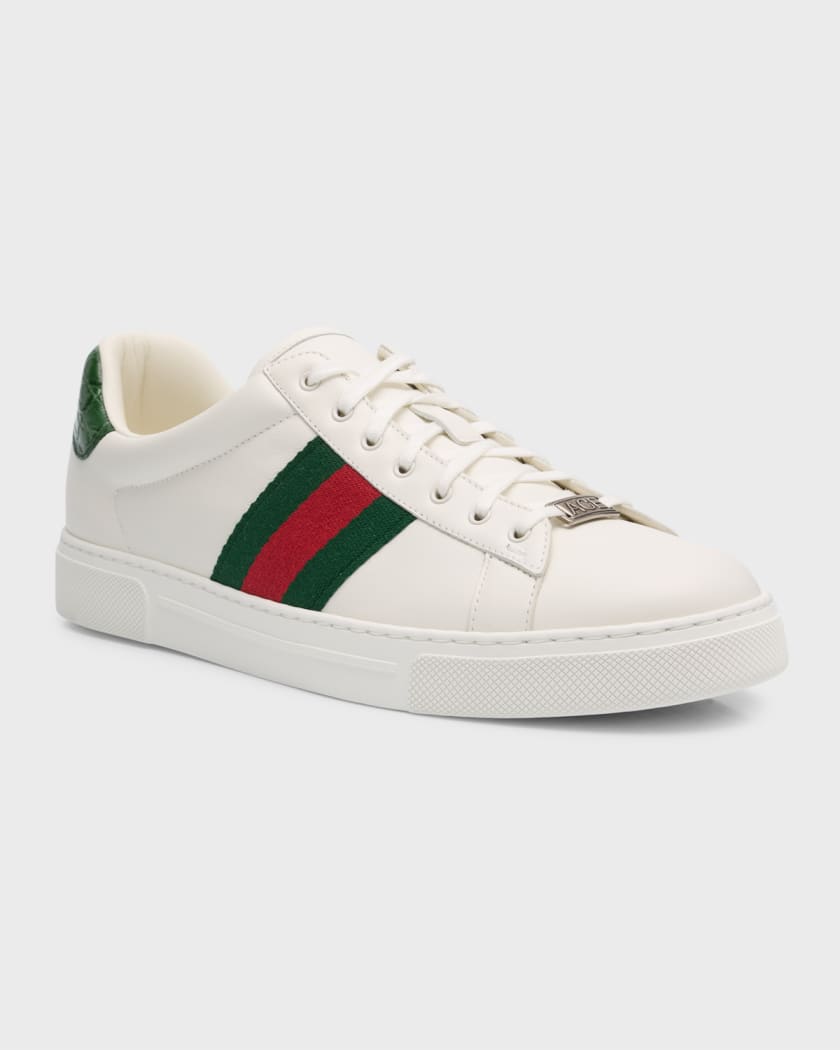 Men's Ace Leather Web Low-Top Sneakers