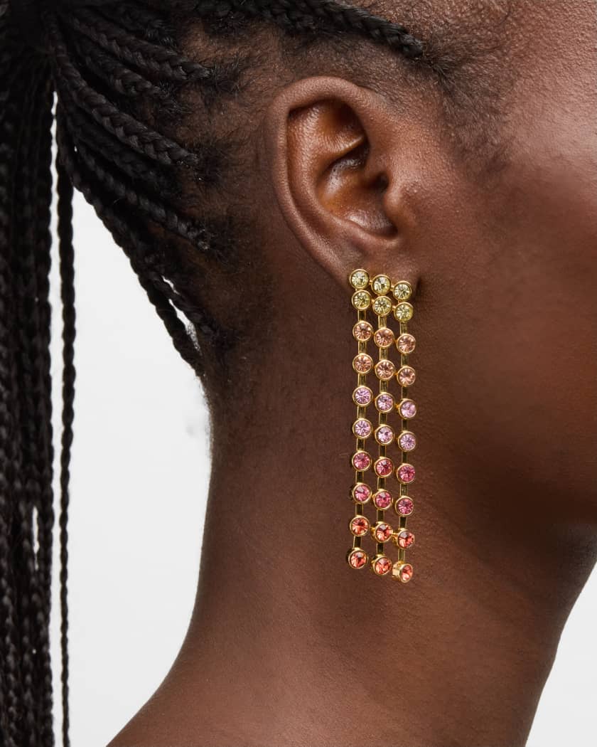 Crystal fringe top earrings