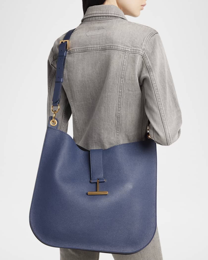 Tara Large Hobo Crossbody in Grained Leather