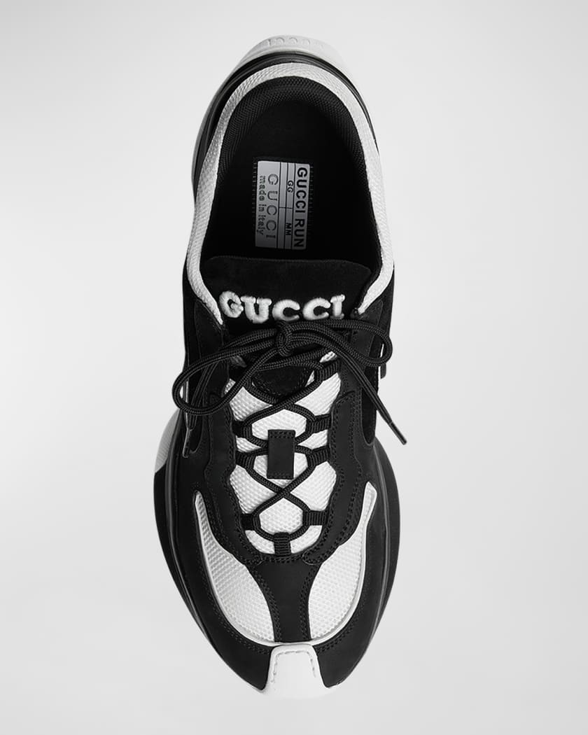 Gucci Men's Gucci Run Mesh and Suede Fashion Sneakers | Neiman Marcus
