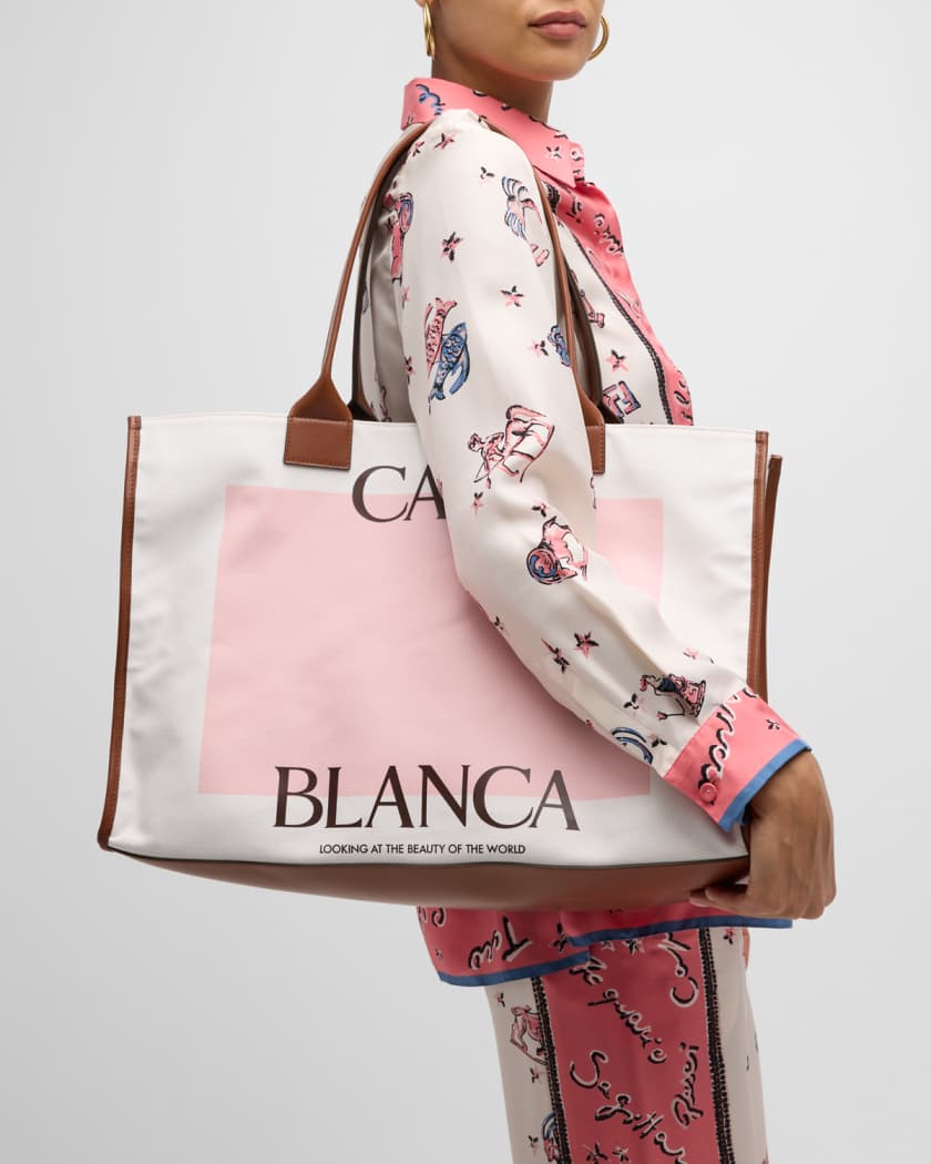 Casablanca logo-print tote bag - White