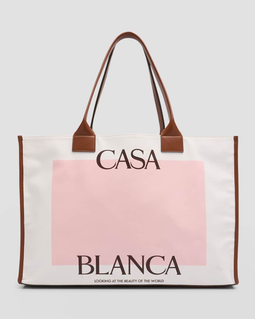 CASABLANCA Large Logo Canvas Tote Bag Neiman Marcus