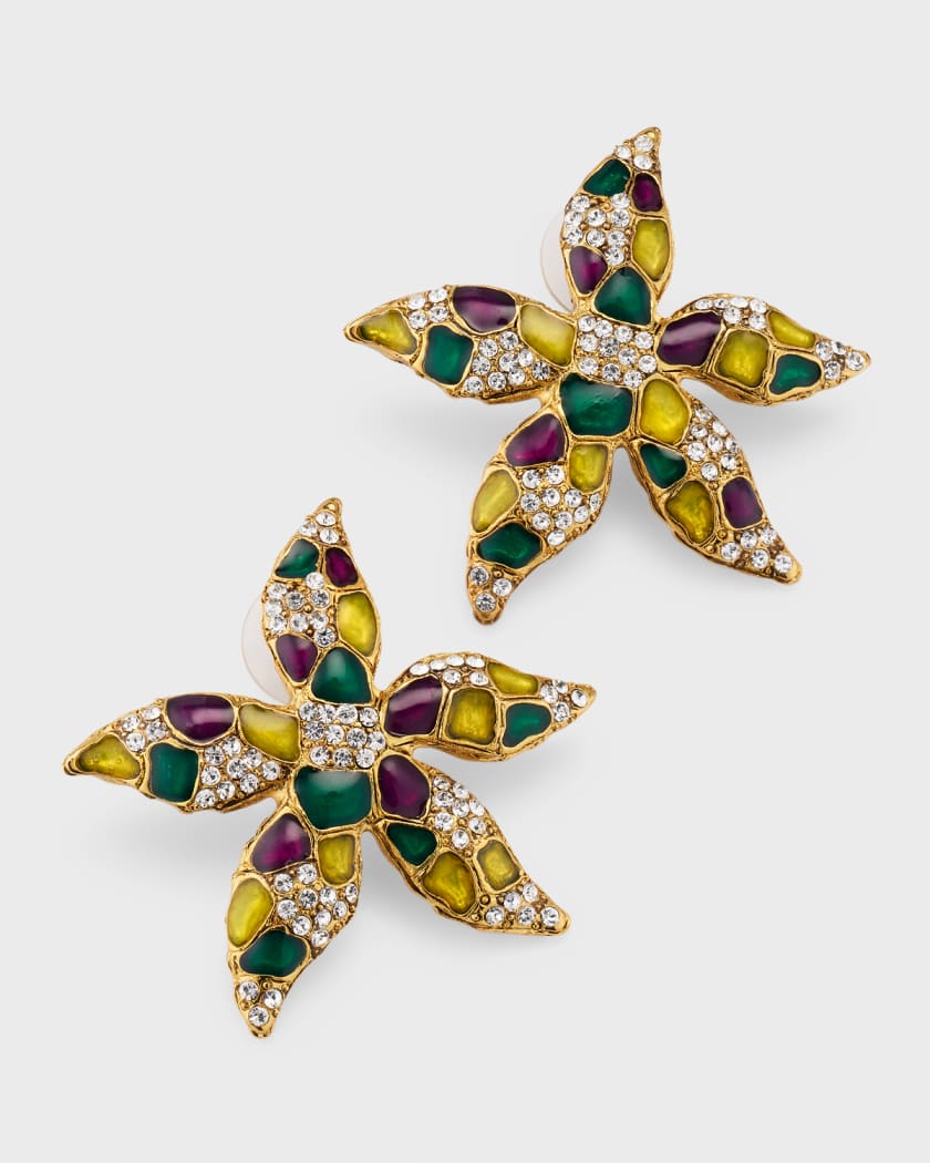 Oscar de la Renta Small Vintage Starfish Earrings Neiman Marcus