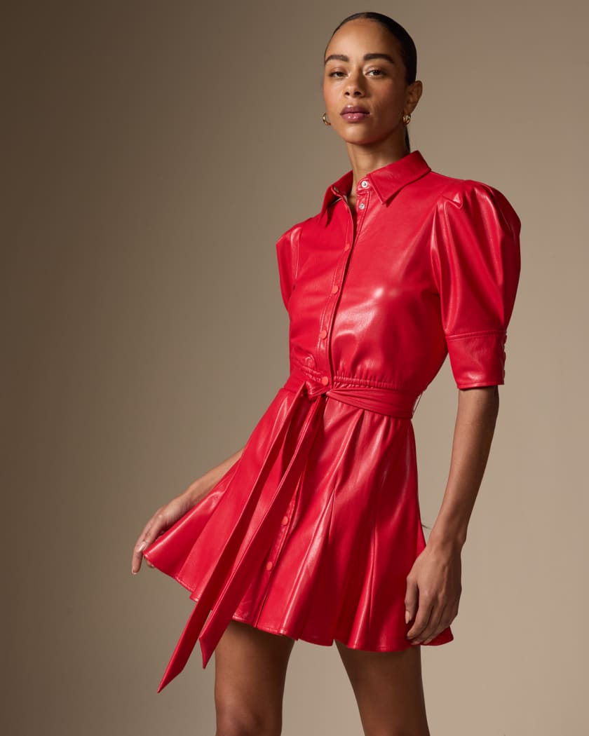 Dress du Jour: Louis Vuitton's Red Leather Minidress at Paris