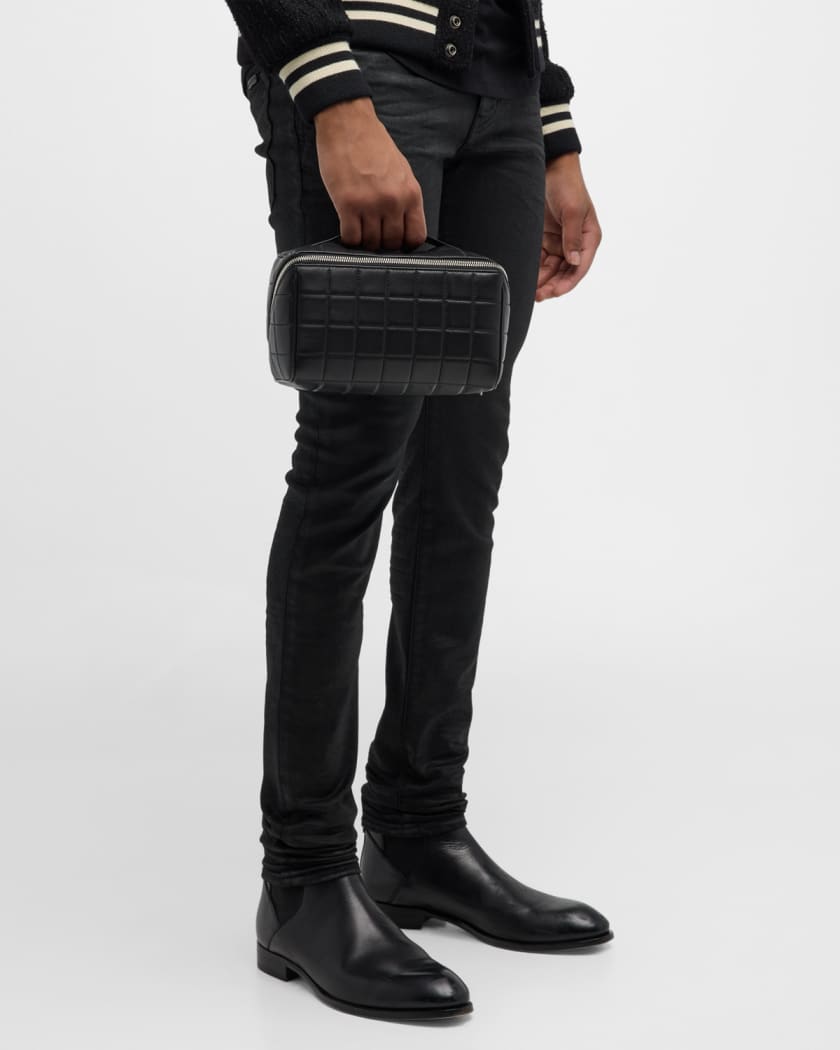 Saint Laurent Duffle Briefcase Bag in Crocodile-Embossed Matte Leather